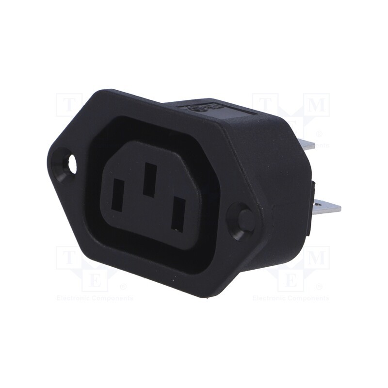 10 pcs : PX0675/63 - Connector: AC supply, socket, female, 10A, 250VAC, IEC 60320