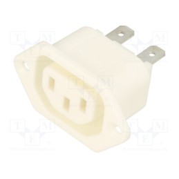 10 pcs : PX0675/63/WH - Connector: AC supply, socket, female, 10A, 250VAC, IEC 60320