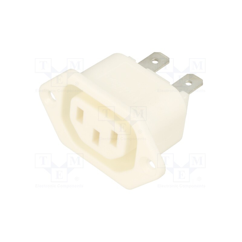 10 pcs : PX0675/63/WH - Connector: AC supply, socket, female, 10A, 250VAC, IEC 60320