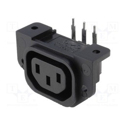 10 pcs : PX0675/PC - Connector: AC supply, socket, female, 10A, 250VAC, IEC 60320, THT