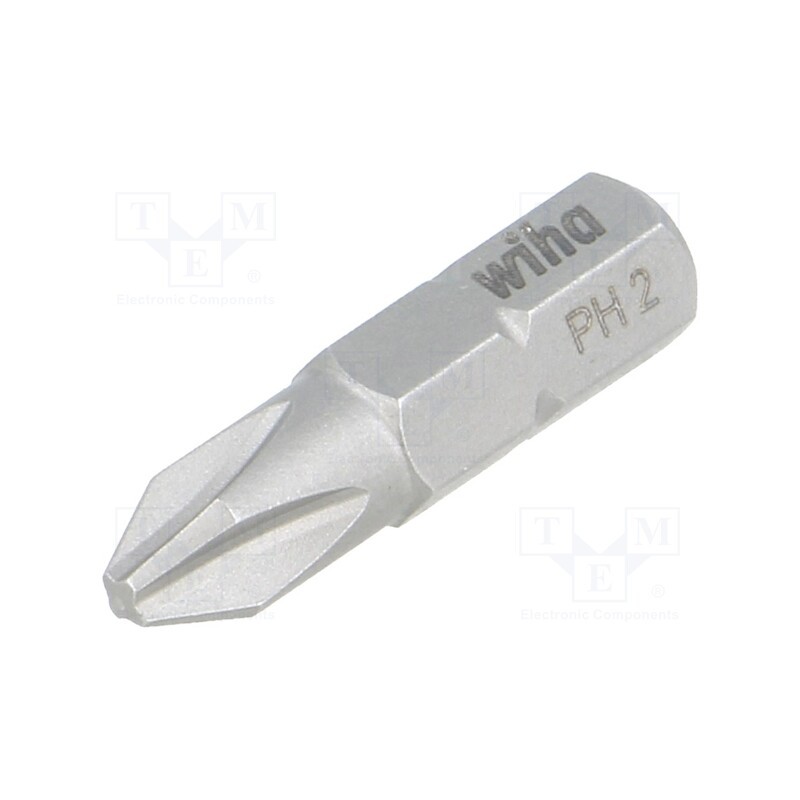 10 pcs : 1658 - Screwdriver bit, Phillips, PH2, Overall len: 25mm, STANDARD