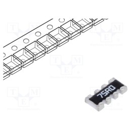500 pcs : YC164-FR-0775RL - Resistor network: Y, SMD, 75Ω, ±1%, 62.5mW, No.of resistors: 4