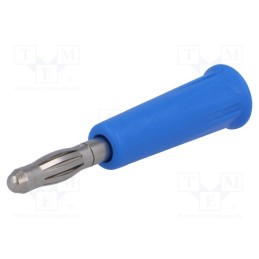 10 pcs : 1010-I-BL - Plug, 4mm banana, 24A, 60VDC, blue, non-insulated, on cable