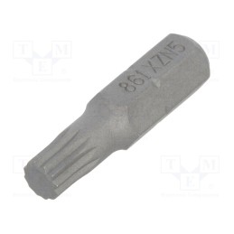 10 pcs : 861XZN/5 - Screwdriver bit, spline (12-angles), XZN M5, Overall len: 25mm