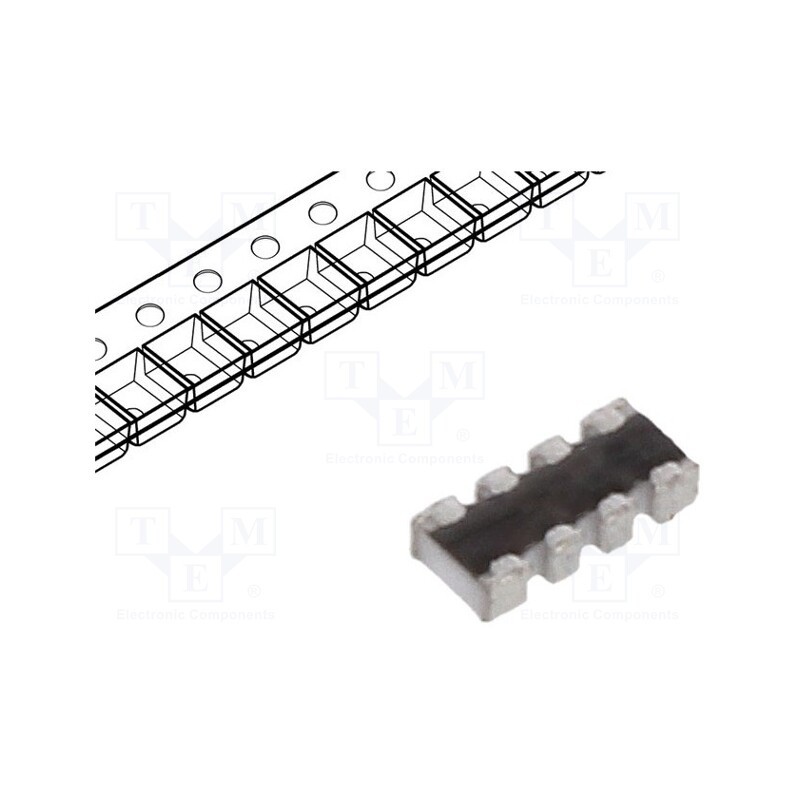 500 pcs : YC124-JR-0710KL - Resistor network: Y, SMD, 10kΩ, ±5%, 62.5mW, No.of resistors: 4