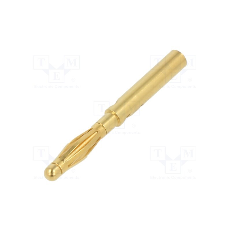 10 pcs : 22.1004 - Plug, 2mm banana, 10A, 30VAC, 60VDC, gold-plated