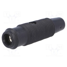 10 pcs : - Adapter, 4mm banana, black, banana 4mm socket