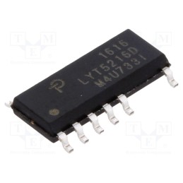 10 pcs : LYT5216D - IC: PMIC, AC/DC switcher,LED driver, 90÷308V, Ubr: 650V, SO16B