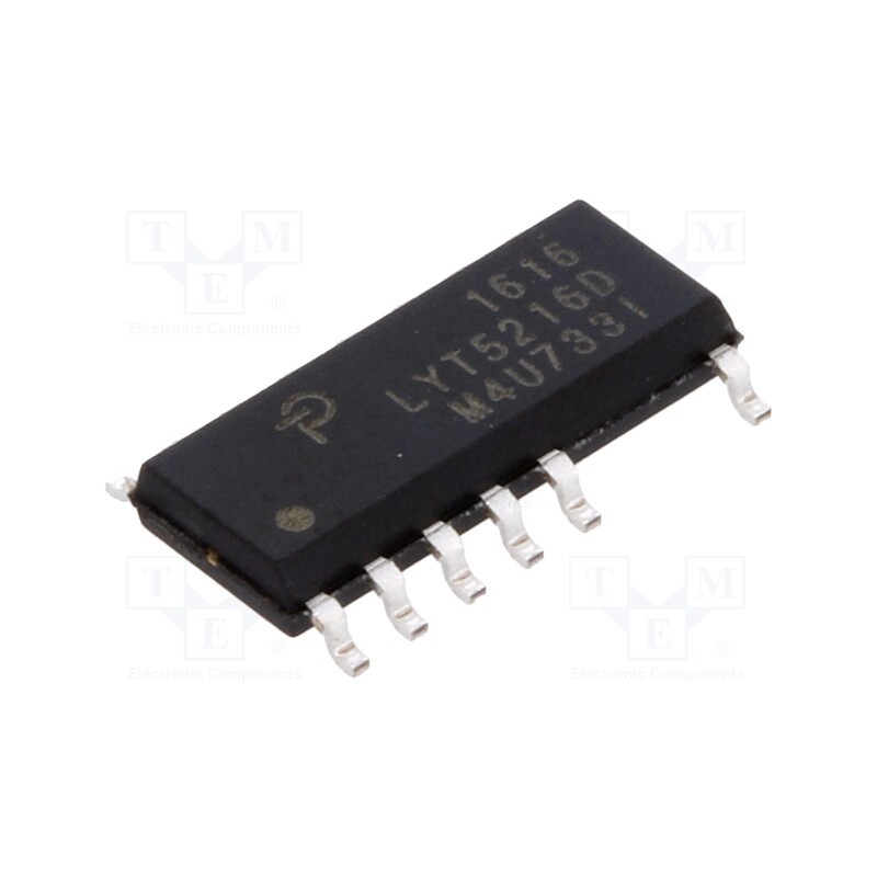 10 pcs : LYT5216D - IC: PMIC, AC/DC switcher,LED driver, 90÷308V, Ubr: 650V, SO16B