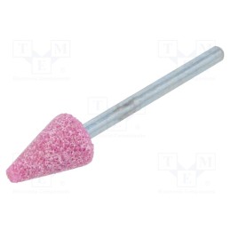 10 pcs : MF.002 - Grindingstone, Ø: 10mm, Ø: 3mm, Tip mat: aluminium oxide