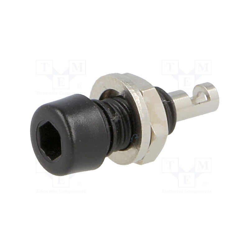 10 pcs : 224-M5-I-SW - Socket, 2mm banana, 10A, 60VDC, Overall len: 17mm, black, insulated