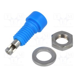 10 pcs : 224-M5-I-BL - Socket, 2mm banana, 10A, 60VDC, Overall len: 17mm, blue, insulated