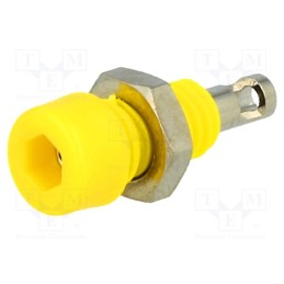 10 pcs : 224-M5-I-GE - Socket, 2mm banana, 10A, 60VDC, Overall len: 17mm, yellow, 5mΩ
