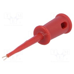 10 pcs : - Clip-on probe, pincers type, 3A, 60VDC, red, Insulation: polyamide