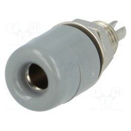 10 pcs : IBU 401 NI / GR - Socket, 4mm banana, 32A, 60VDC, grey, nickel plated, insulated