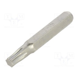 10 pcs : 12560049 - Screwdriver bit, Torx®, TX15, Overall len: 27mm, Kind: precision