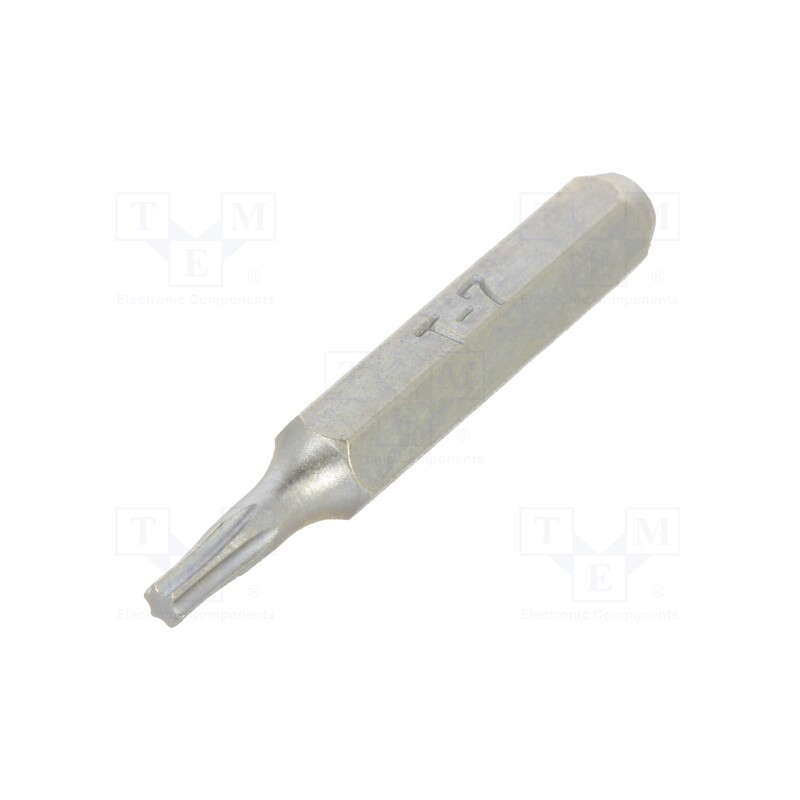10 pcs : 12560045 - Screwdriver bit, Torx®, TX07, Overall len: 27mm, Kind: precision
