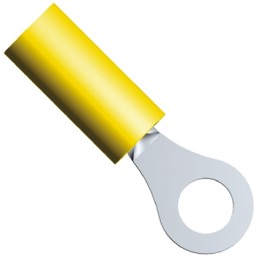 25 pcs - TE Connectivity, PIDG Insulated Ring Terminal, M3.5 (6) Stud Size, 0.1mm² to 0.26mm² Wire Size, Yellow
