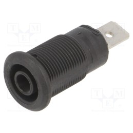 10 pcs : 23.3040-21 - Socket, 4mm banana, 32A, 1kV, Cutout: Ø12.2mm, black, nickel plated