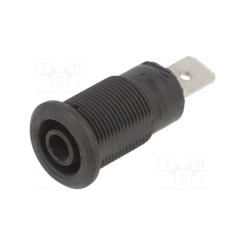 10 pcs : 23.3040-21 - Socket, 4mm banana, 32A, 1kV, Cutout: Ø12.2mm, black, nickel plated
