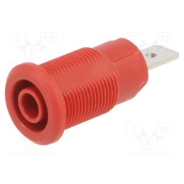 10 pcs : 23.3040-22 - Socket, 4mm banana, 32A, 1kV, Cutout: Ø12.2mm, red, nickel plated