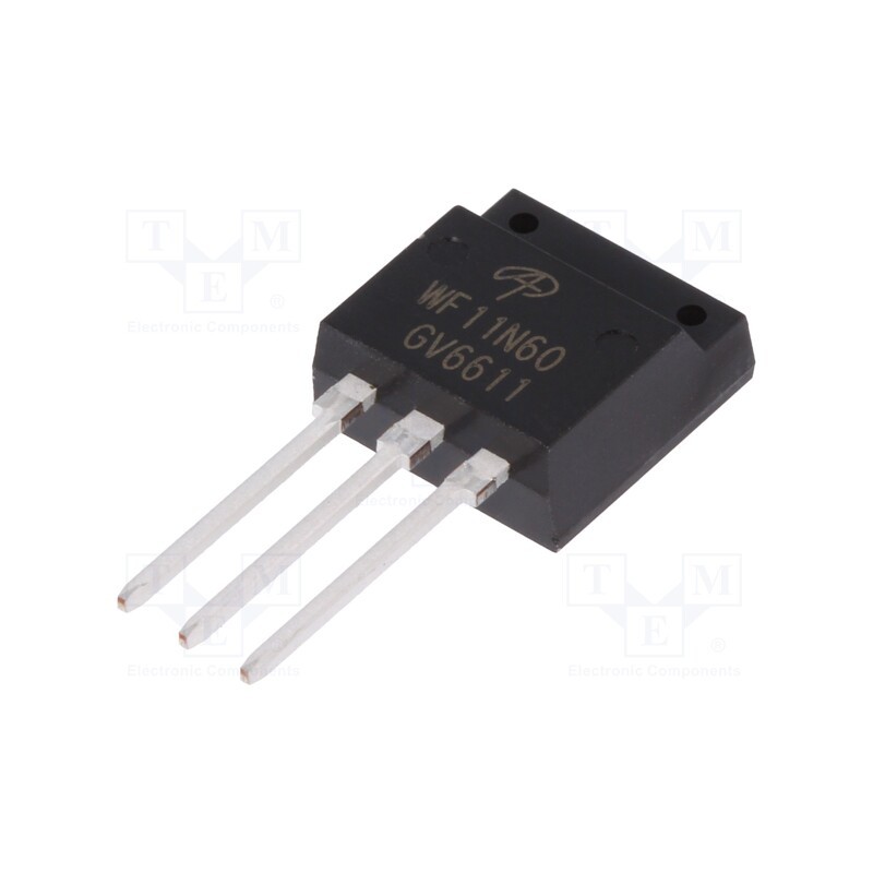 10 pcs : AOWF11N60 - Transistor: N-MOSFET, unipolar, 600V, 8A, TO262F