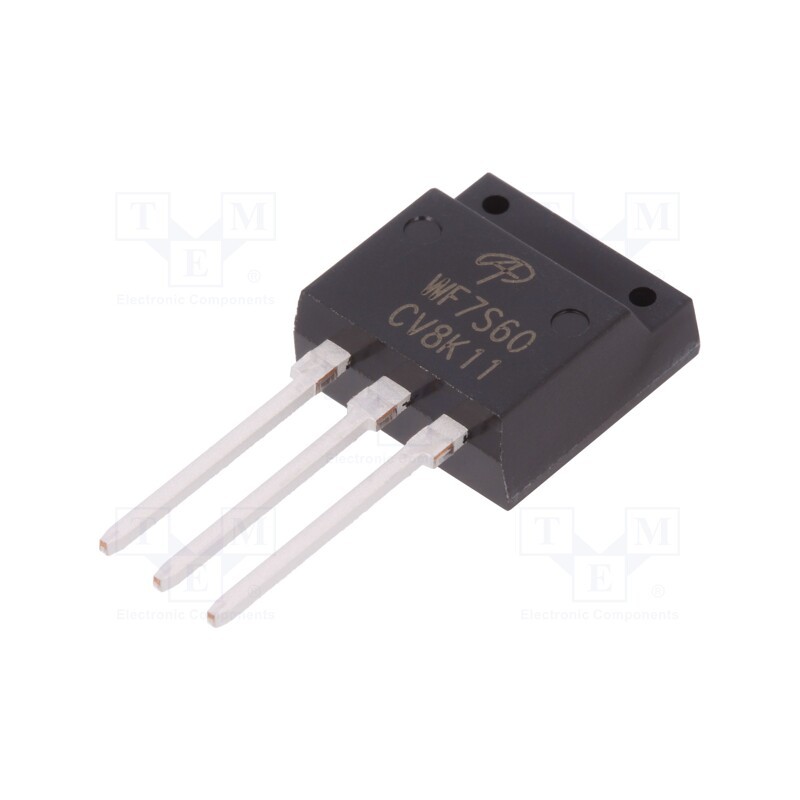 10 pcs : AOWF7S60 - Transistor: N-MOSFET, unipolar, 600V, 5A, TO262F