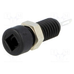 10 pcs : MBI 1 SW - Socket, 2mm banana, 6A, Overall len: 21mm, black, on panel,screw