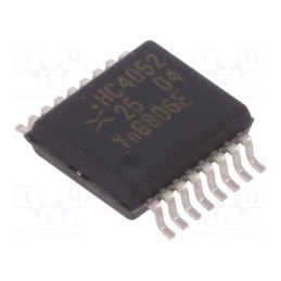10 pcs : 74HC4052DB,112 - IC: digital, demultiplexer,multiplexer, Ch: 2, CMOS, SMD, SSOP16, HC