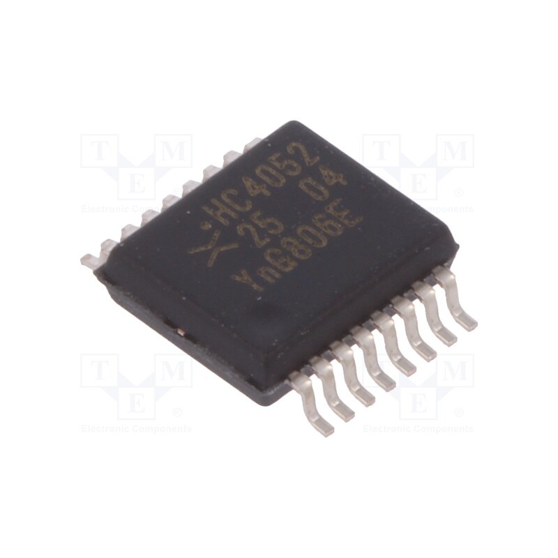 10 pcs : 74HC4052DB,112 - IC: digital, demultiplexer,multiplexer, Ch: 2, CMOS, SMD, SSOP16, HC
