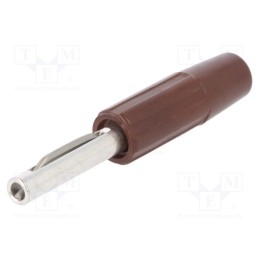 10 pcs : 550-0300 - Plug, 4mm banana, 10A, 60VDC, brown, non-insulated, for cable, 10mΩ