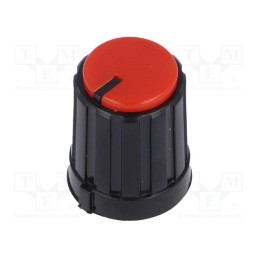 10 pcs : - Knob, miniature,with pointer, plastic, Øshaft: 6mm, Ø13.3x16.5mm