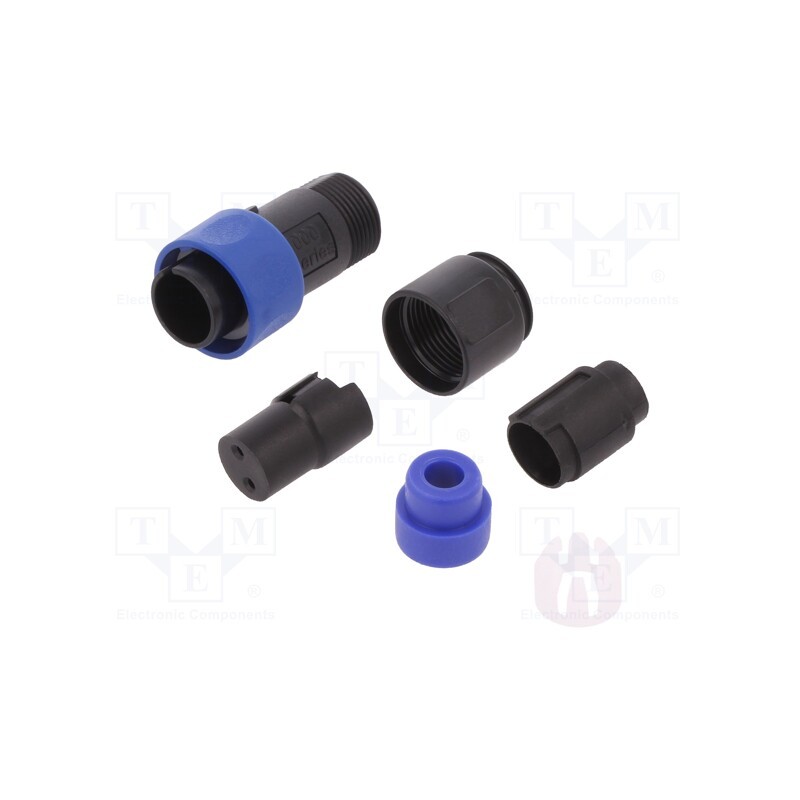 2 pcs : PXP4010/02S/5560 - Connector: circular, plug, female, PIN: 2, w/o contacts, for cable