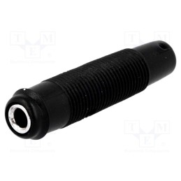 10 pcs : KUN 30 SW - Socket, 4mm banana, 16A, 60VDC, black, nickel plated, on cable