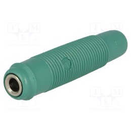10 pcs : KUN 30 GN - Socket, 4mm banana, 16A, 60VDC, green, nickel plated, on cable
