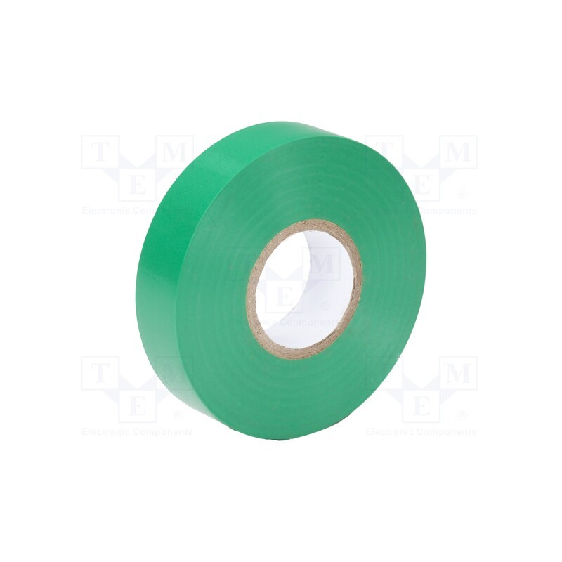 10 rol : PA-IT-1-5 - Tape: electrical insulating, W: 19mm, L: 20m, Thk: 0.13mm, green