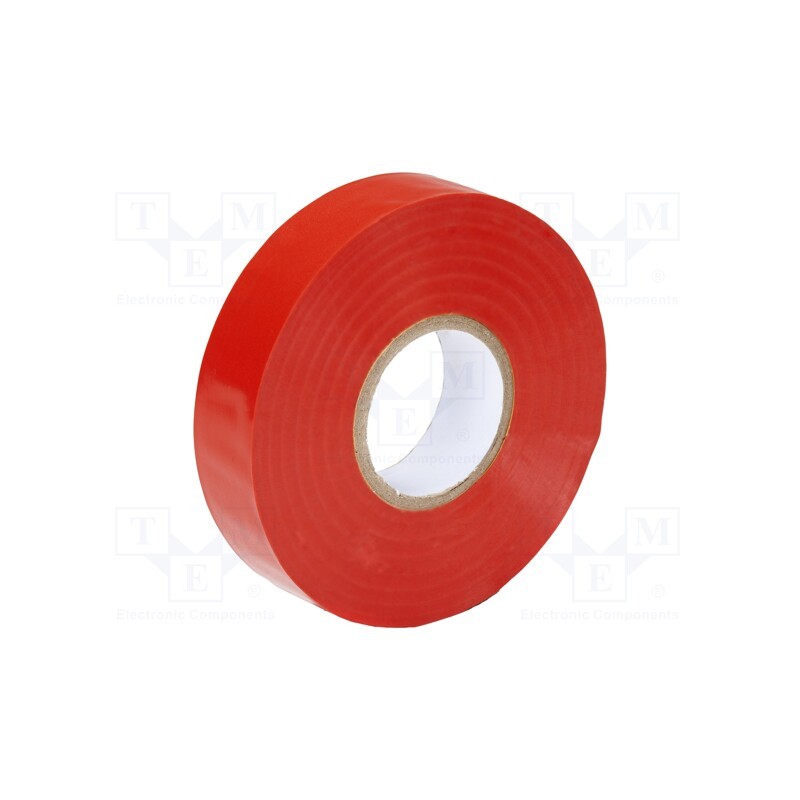 10 rol : IT-1-2 - Tape: electrical insulating, W: 19mm, L: 20m, Thk: 0.13mm, red, 160%