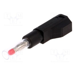 10 pcs : - Plug, 4mm banana, 32A, black, insulated,with 4mm axial socket