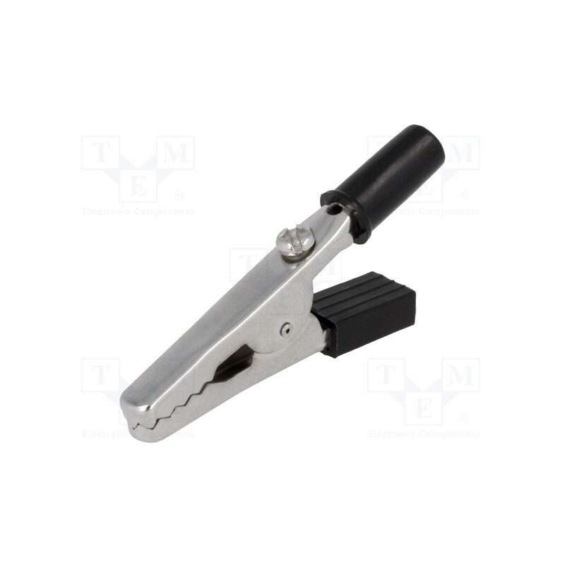 50 pcs : - Crocodile clip, 60VDC, black, Grip capac: max.15mm