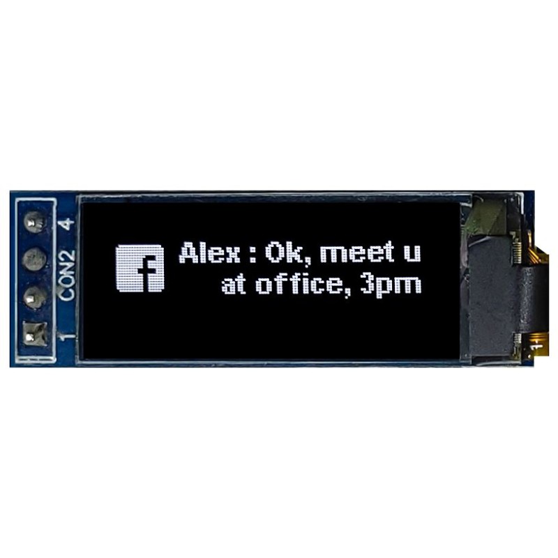 1 pcs - Midas 0.91in White Passive matrix OLED Display 128 x 32pixels COB I2C Interface