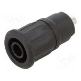 10 pcs : 49.7091-21 - Socket, 4mm banana, 24A, 1kV, black, nickel plated, on panel