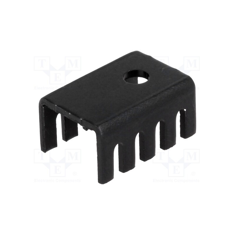 10 pcs : HS-S02 - Heatsink: moulded, U, TO220, black, L: 19.05mm, W: 13.21mm, H: 9.53mm