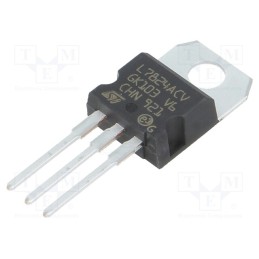 10 pcs : L7824ACV - IC: voltage regulator, linear,fixed, 24V, 1.5A, TO220AB, THT,