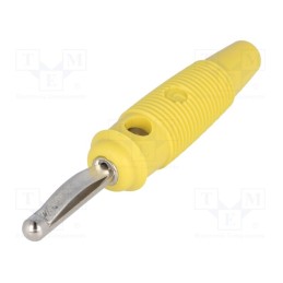 10 pcs : VQ 30 GE - Plug, 4mm banana, 16A, 60VDC, yellow, 3mΩ, 1.5mm2, nickel plated