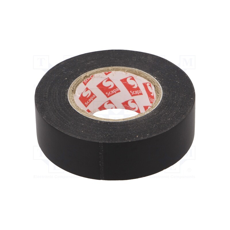 10 rol : TAŚMA 2702 19MM/20M CZARNA - Tape: electrical insulating, W: 19mm, L: 20m, Thk: 130um, black, 180%