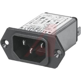 1 pcs - Schurter 3A, 250 V ac Male Screw Filtered IEC Connector 5110.0333.1, Quick Connect None Fuse