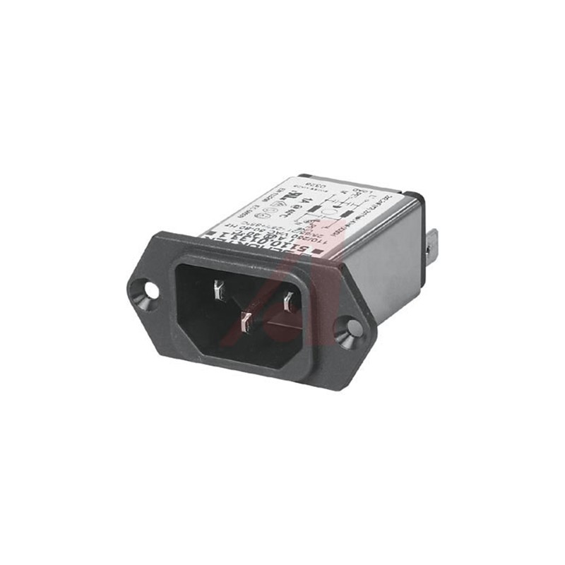 1 pcs - Schurter 3A, 250 V ac Male Screw Filtered IEC Connector 5110.0333.1, Quick Connect None Fuse