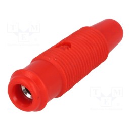 10 pcs : - Adapter, 4mm banana, red, banana 4mm socket