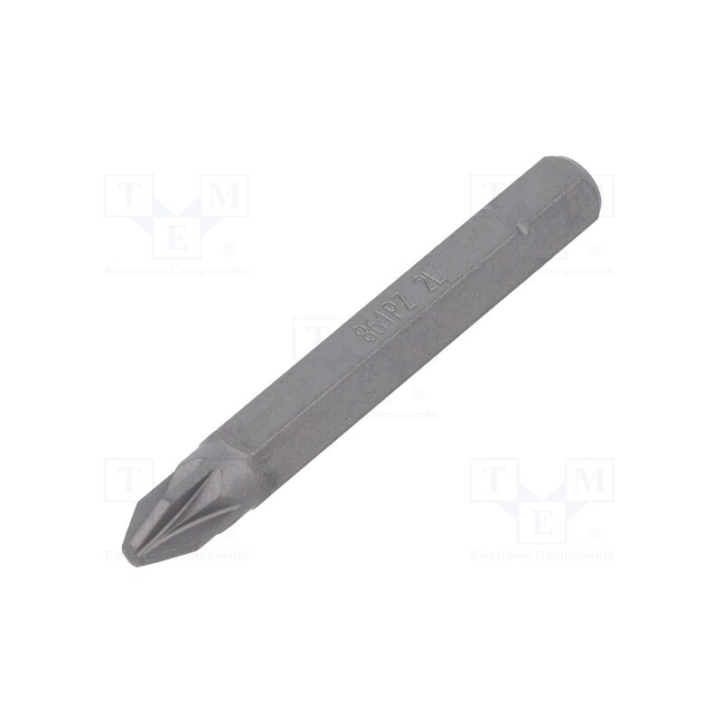 10 pcs : 861PZ/2L - Screwdriver bit, Pozidriv®, PZ2, Overall len: 25mm