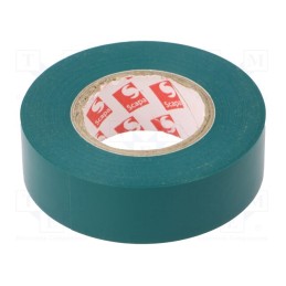10 rol : TAŚMA 2702 19MM/20M ZIELONA - Tape: electrical insulating, W: 19mm, L: 20m, Thk: 130um, green, 180%